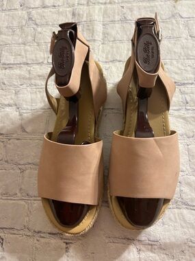 SODA OPEN -TOE ANKLE STRAP ESPADRILLE WEDGE SANDALS DUSTY MAUVE WOMEN’S SIZE 9M